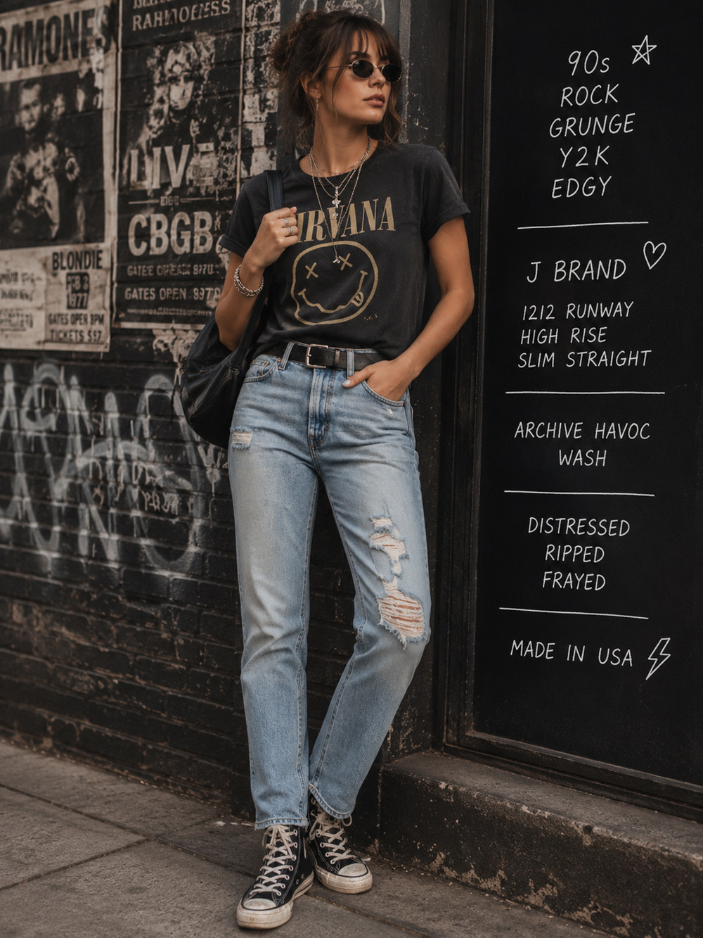 J Brand 1212 Runway High Rise Slim Straight Archive Havoc Distressed Jeans Sz 26